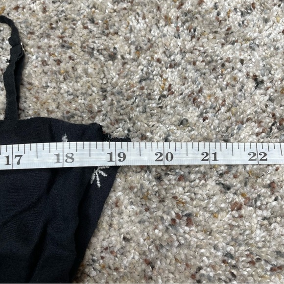 Zara Black White Floral Spaghetti Strap Smocked V-Neck Mini Dress Plus Size XXL - Picture 7 of 9